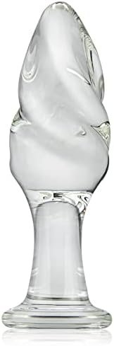 Fst Glass Anal Butt Plug, Transparent Crystal G-Spot Massager Vaginal Stimulation Sex Toys For Women Men Beginners (L)