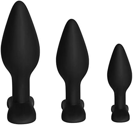 Shkanla Anal Plug Training Sets, 3Pcs Silicone Butt Plugs Trainer Sex Toys For Men, Women And Couples (Black) - Image 3