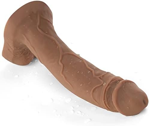 Huge Dildo, 9 Inch Realistic Dildo Feels Like Skin, Dual Density Liquid Silicone Dildo With Unique Suction Cup, Big Size Anal Dildo Adult Sex Toy For Women Men Couple (Beige)