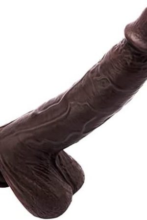 Thrusting Dildo Vibrator Sex Toy For Women, Realistic Vibrating Dildo Thruster Throat Trainer, Silicone Suction Cup Dildo For Mens Anal Prostate Play 5 Thrusts 7 Vibrations (Nut-Brown, 7.5 Inches)