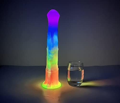 Luminous Large Horse Dildo Horse Anal Plug Slim Tall Dildo Flexible Rubber Dildo Woman Adult Sex Toy Glowing Glow In The Dark 11 Inch - Image 3
