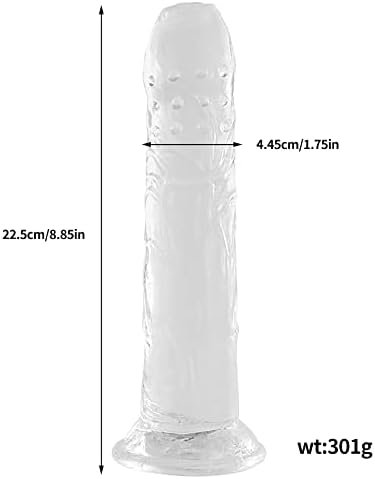 Shkanla G Spot Dildo With Suction Cup For Hands-Free Play, 8.87Inch Realistic Huge Dildos, Ultra-Soft Body-Safe Material Sex Toys For Vagina Anus Intercourse For Women, Couple (Clear) - Image 2