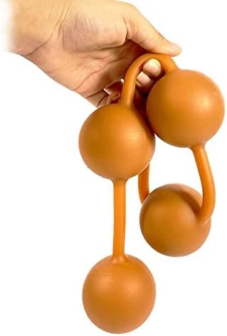 Silicone Anal Butt Beads Chain Plug - Anal Beads Chain With 4 Balls 2.36" Huge Anal Dilator With Safe O Pull Ring For Men Women Play Gold - Image 3
