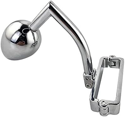 34Mm Metal Anal Butt Plug Penis Ring Waterproof Anal Trainer Sperm Locking Ring Massager Anal Bead Anal Plug Stimulating Toy (Silver)