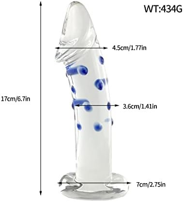 Crystal Dildo, Glass Thick Penis Pleasure Wand With Spot Texture And Vivid Glans For Anal Butt Plug Expander For Female Masturbation G-Spot Stimulation - Image 2
