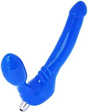 Feeldoe ® Slim Silicone Strapless Strap-On, Harness-Free Double Dildo In Blue With Vibrator, Slim Size: 5-1/2" X 1-1/4" (Alkaline Batteries Included) - Image 3