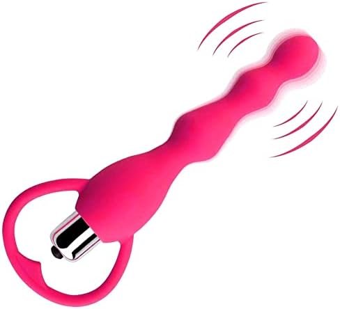 Soft Silicone Vibrating Anal Beads Butt Plug, Graduated Design Anal Vibrator Waterproof G Spot Anal Sex Toy For Men Women And Adult Couples (Pink)