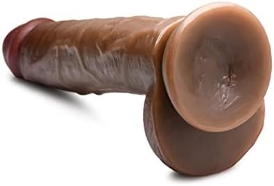 Lynx 9 Inch Dildo With Balls - Brown - Image 3
