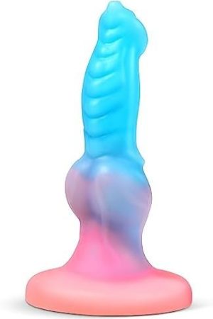 Luminous Dog Dildo For Women, 7'' Small Fantasy Monster Anal Dildo With Strong Suction Cup, Liquid Silicone G-Spot Realistic Dragon Dildo For Prostate Massage, Adult Sex Toys For Women, Men