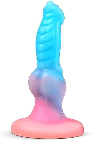 Luminous Dog Dildo For Women, 7'' Small Fantasy Monster Anal Dildo With Strong Suction Cup, Liquid Silicone G-Spot Realistic Dragon Dildo For Prostate Massage, Adult Sex Toys For Women, Men