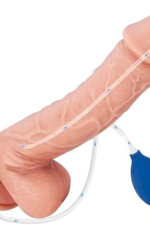 Squirting Realistic Cock- Squirting Ejaculating Dildo - Couples Sex Toy - With Large Suction Cup - 9-Inch Flesh Color