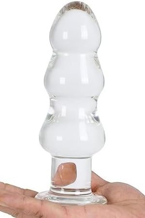 Aptitan 7.2" Pagoda Large Glass Anal Plug Crystal Butt Plug Wand Anal Trainer Anus Expander Sex Toy