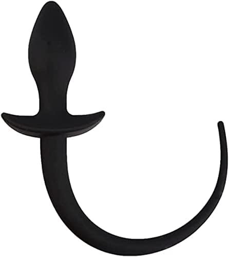 Erun Silicone Anal Plug Fox Tail Smooth Touch Anal Sex Toys Beads For Beginners Waterproof Smooth Touch Anal Sex Toys Beads For Women Men (Black)