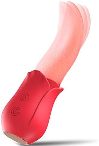 Rose Vibrators, Rose Sex Stimulator For Women, Clitoral G Spot Tongue Licking Vibrator Nipples Massager Vaginal Anal Breast Sex Toys For Female Masturbation & Couples Foreplay