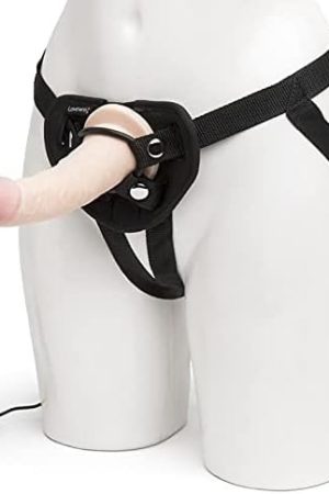Lovehoney Lifelike Lover Ultra Vibrating Dildo Harness Kit - 7 Inch Suction Cup Dildo - Wired Remote Control Vibrator For Women - Realistic Dildo Adult Sex Toy - 10 Vibration Functions