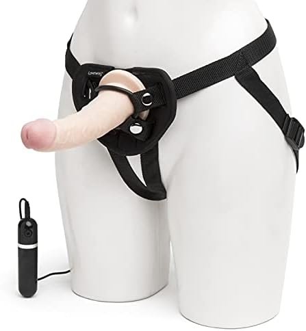 Lovehoney Lifelike Lover Ultra Vibrating Dildo Harness Kit - 7 Inch Suction Cup Dildo - Wired Remote Control Vibrator For Women - Realistic Dildo Adult Sex Toy - 10 Vibration Functions