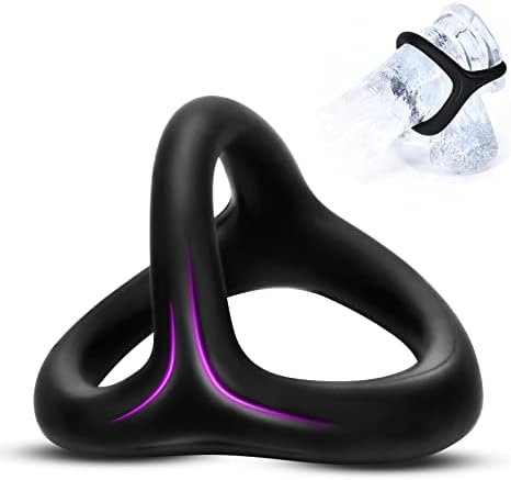 Silicone Penis Ring, 3 In 1 Super Soft Elastic Penis Ring, Triangular Elastic Penis Ring For Erection Enhancement Pleasure, Sex Toys For Male Couples (Black)