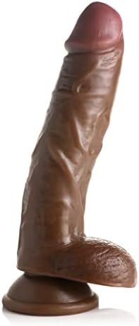 Lynx 9 Inch Dildo With Balls - Brown