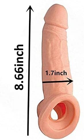 New Big Reusable Sleeve Extender Realistic Textured Extender Material Enlarger For Men Couple 10188 (Flesh-Rr2) - Image 2