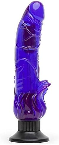 Lovehoney Triple Tickler Vibrating Dildo - 5.5 Inch Realistic Dildo - Twist Base Suction Cup Dildo - Curved G-Spot Vibrator For Women - Adult Sex Toy - Waterproof - Purple