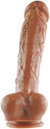 Realistic Dildo With Strong Suction Cup - 9.25 Inch Thick Dildo For Anal Play & G Spot Stimulation,Hands-Free For Prostate Massager -Purple - Image 3