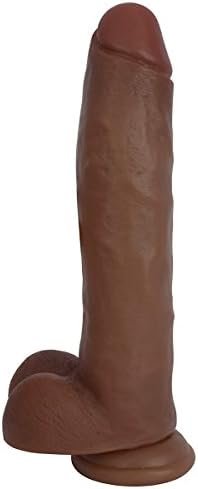 Lynx 11 Inch Dildo With Balls - Brown