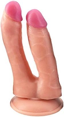 Romi Realistic Double-Ended Dildo G-Spot Massage Dual Penis Cock Butt Plug With Suction Cup Anal Vaginal Anal Stimulate For Lesbian Female Masturbation