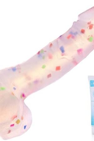 Confetti Silicone Crystal Clear Dildo - Adult Sex Toys 7.87 Inches Realistic Dildo With Powerful Suction Cup, Waterproof & Skin-Friendly Material G-Spot Vaginal Lifelike Dildo