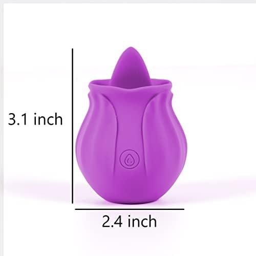 Rose Sex Toys Stimulator For Women With 10 Tongue Licking & Vibrating Modes, G Spot Vibrator Adult Sex Toys For Women Couples Sex Nipple Clitoral Stimulation - Image 2