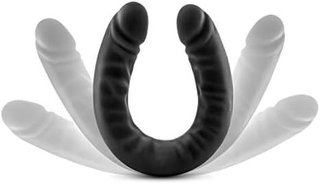 Blush Ruse Platinum Cured Ultrasilk Purio™ Silicone Double Headed Dildo - 18 Inch Curved Realistic Dp Double Penetration Dildo For Male Female Pleasure Adult Sex Toy - Women Men Couples - Black - Image 3