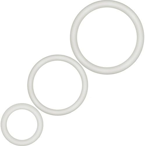 Performance Vs4 - Glow In The Dark Puria Silicone Penis Cock Ring - Stretchy And Tough Erection Enhancing C-Rings - Various Widths - Pack Of 3 Sizes Male Enhancement Rings - White