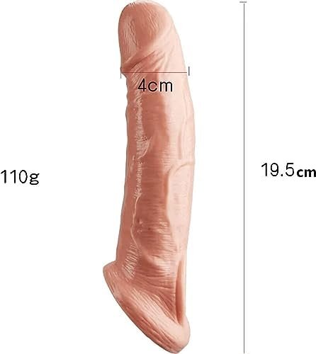 Farhoko Reusable Penis Sleeve Cock Ring Extender, 2.2 Inch Ultra-Soft Penis Enlarger For Couples Sex Toys For Men - Image 2