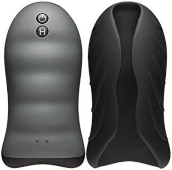Doc Johnson Optimale - Secondskyn Silicone Warming Stroker - 10 Vibration Functions - Rechargeable, Black/Slate