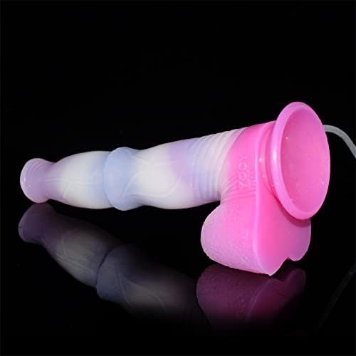 Realistic Squirting Dildo Ejaculating Animal Horse Dildos Anal Butt Plug Adult Sex Toy For Women For G Spot - Sea Jelly Color - Image 3
