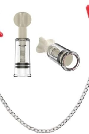 Red Nipple Clips Clamps And Nipple Suckers For Women/Men Adjustable Pressure Breast Clamps Stainless Steel Non Piercing Nipple Rings Decorative Clip Adult For Pleasure Toys