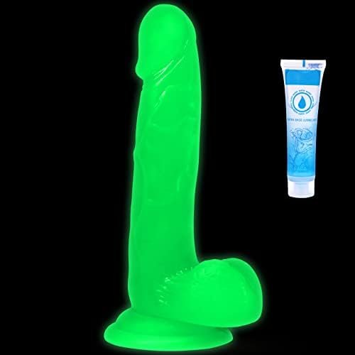 Realistic Luminous G-Spot Dildos For Women - 7.5 Inch Penis Dong With Lifelike Glans Veins Testicles & Hands-Free Suction Cup, Flexible Cock Adult Sex Toys For Vaginal Anal Stimulation