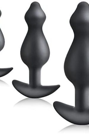Silicone Anal Butt Plug Training Kit 3 Pcs Set Anal Trainer With Enlarged Base Anal Adult Sex Toy For Male Female Couple Play