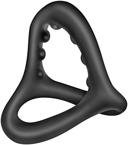 Silicone Penis Ring 3 In 1 Triangular Cock Ring With Massage Beads Ultra Soft Stretchy Cockrings Sex Toy For Erection Enhancing, Long Lasting Stronger Men Couple Sexual Pleasure Enhancing (L) - Image 2