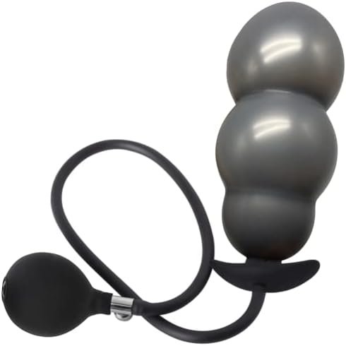 Butt Plug Silicone Inflatable Anal Plug 11.8"X4.7" Black