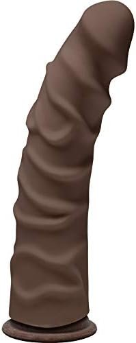 Doc Johnson The D - Raging'D W/O Balls 10 Inch - Ultraskyn - 10" Long And 1.5" Wide - Strong Suction Cup Base - O-Ring Harness Compatible Dildo - Chocolate
