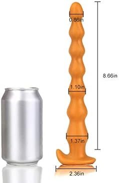 Super Long Anal Beads, Ultra Soft Liquid Silicone Anal Plug Flexible Butt Plug Prostate Massage Anal Sex Toys For Men Women Couples (M) - Image 2