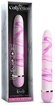 Blush Swept Away - 7 Inch Satin Smooth Personal Massager Wand - Perfect For External Clitoral Vaginal Stimulation - Body Safe Sex Toy For Couples Women - White Marble