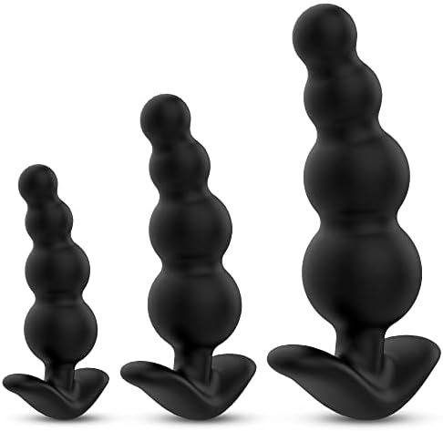 Silicone Anal Beads Butt Plugs, Anal Trainer With 3 Different Size,Anal Training Sets For Beginners Advanced Users,Pack Of 3 Prostate Sex Toys