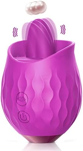 Rose Toy Vibrator For Women: Clitoral Tongue Licking Vibrator, Honnee 2 In 1 Clitoris Stimulator Nipple Massager With 10 Modes & 10 Powerful Vibrations, Adult Sex Toys For Women Couples Pleasure