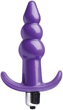 Lynx Ribbed Vibrating Anal Plug - Purple