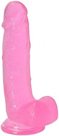 7 Inches Dildo With Suction Cup Adult Sex Toy Flexible Dildo With Curved Shaft And Ball Soft Dildo Big Cock 3D Textured Penis Thick Dong For Vagina Clit Stimulation For Women (Pink)