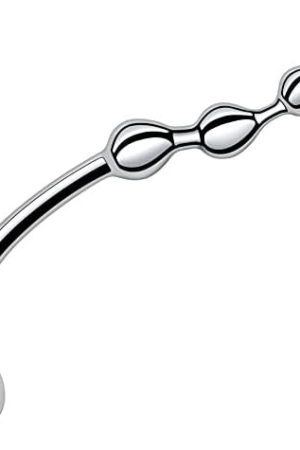 Anal Hook Butt Plug - 5 Beads Metal Anal Hook S-Shaped Graduated Bead Design Sex Anal Toy For Women Man Couples