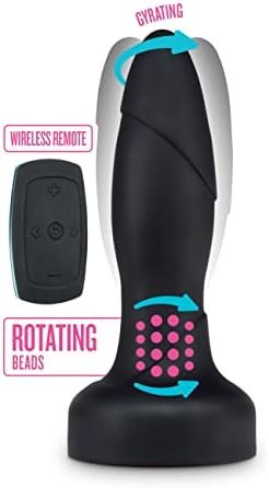 Blush 10 Function Vibrating Gyrating Rotating Pleasure Beads For Rimming Rechargeable Ultrasilk Silicone Anal Plug Massager Wireless 4 Way Remote Controlled Vibrator Sex Toy For Her Him Men - Image 3