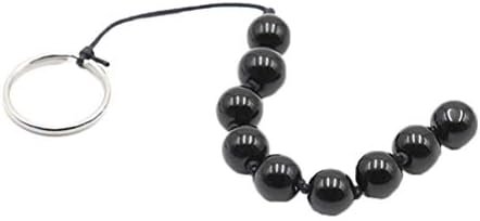 9 Beads Vagina Plug Butt Plug Anal Plug For Anal Sex Glass Anal Trainer Toy Anal Beads Prostate Massager With Ring For Men Women (Black)
