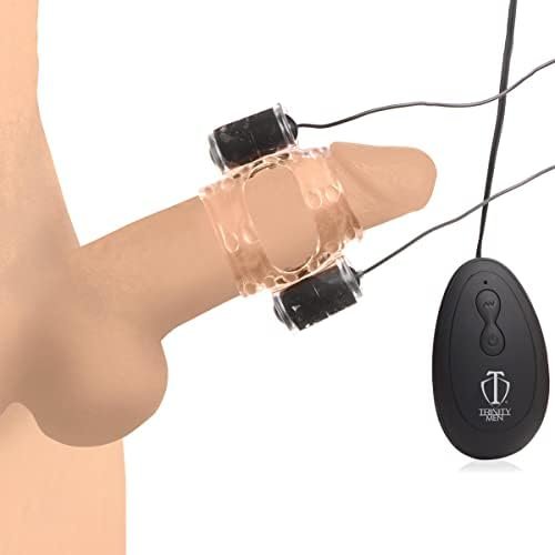 Trinity Vibes Men 20X Dual Vibrating Cockteaser, Clear